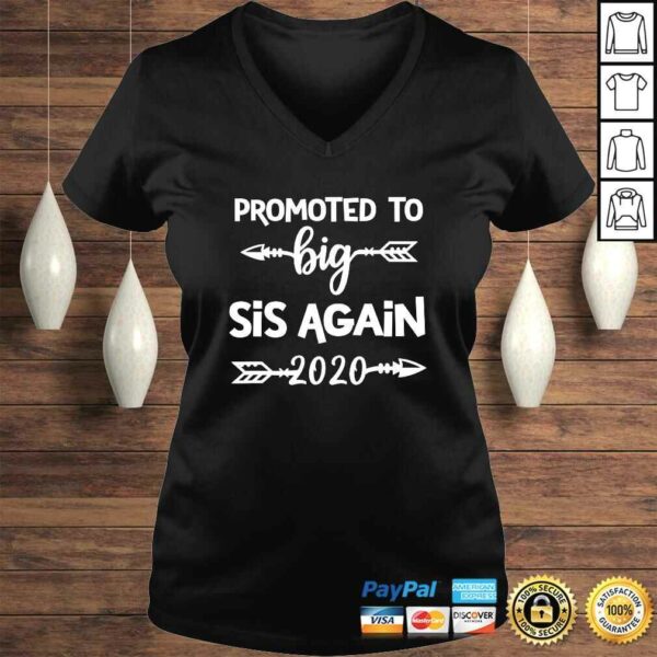 Girl Vintage Promoted to Big SIS Again est 2020 Sister Arrow TShirt