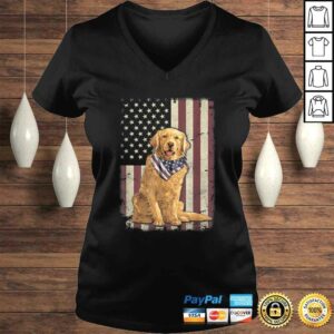 Golden Retriever American Flag Bandana 4th Of July Gift TShirt