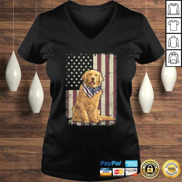 Golden Retriever American Flag Bandana 4th Of July Gift TShirt