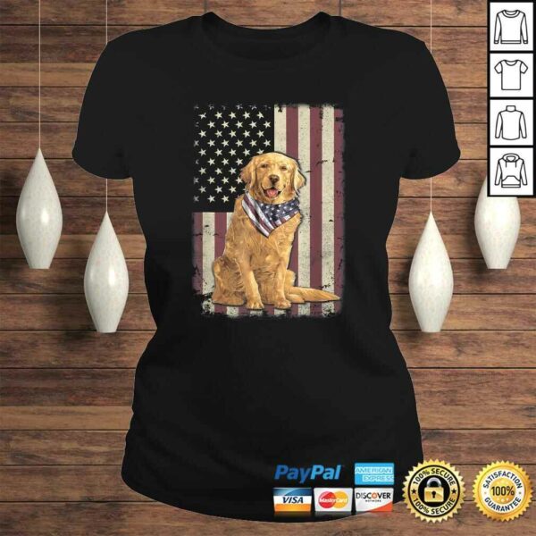 Golden Retriever American Flag Bandana 4th Of July Gift TShirt