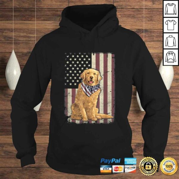 Golden Retriever American Flag Bandana 4th Of July Gift TShirt