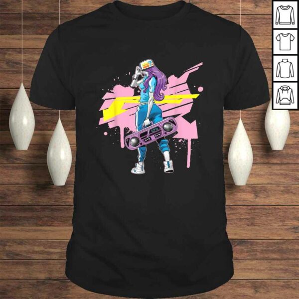 Graffiti Boombox Girl Hip hop Shirt