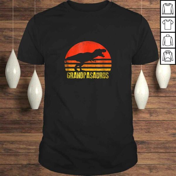 Grandpasaurus Shirt Retro Vintage Sunset Dinosaur Gift