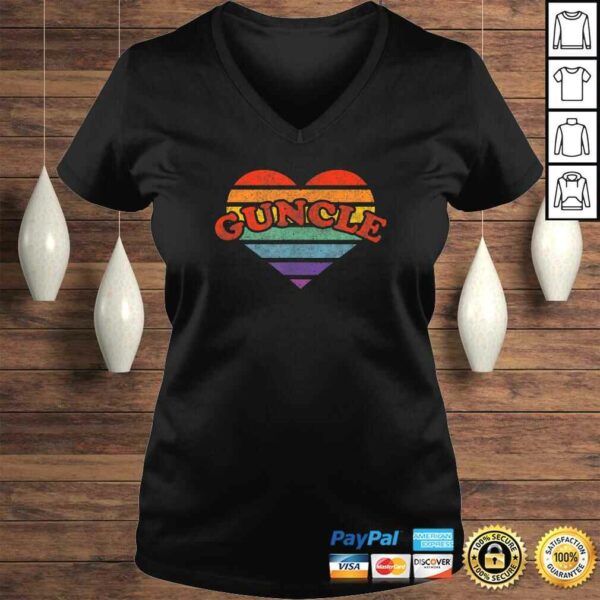 Guncle Retro Rainbow Heart 80s Whimsy LGBTQ Pride TShirt