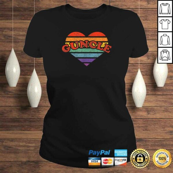 Guncle Retro Rainbow Heart 80s Whimsy LGBTQ Pride TShirt