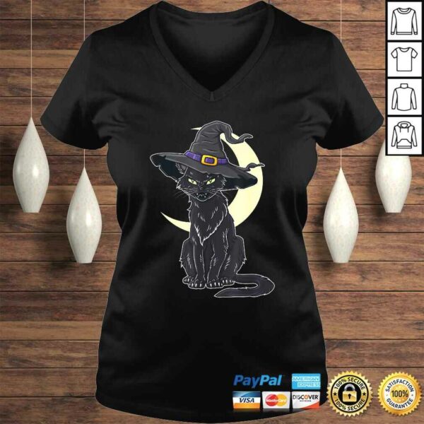 Halloween Scary Black Cat With Witch HaShirt