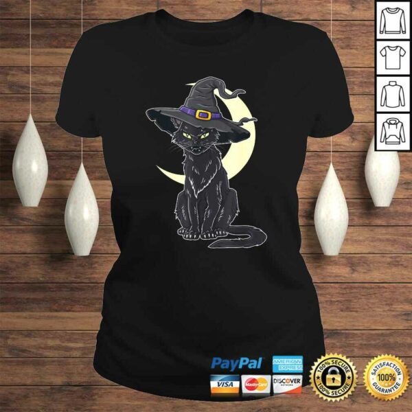 Halloween Scary Black Cat With Witch HaShirt