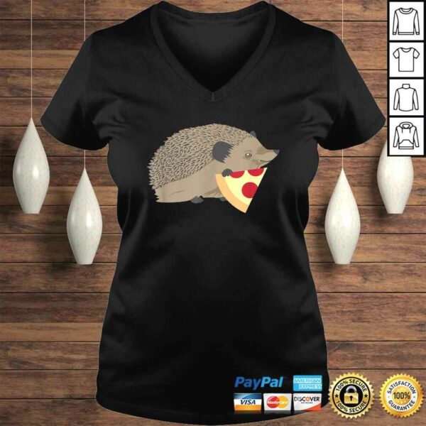 Hedgehog Holding Pizza Funny Cute Animal Foodie TShirt