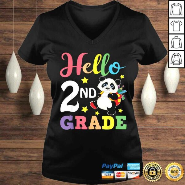 Hello 2nd Grade Cute Panda Back To School Student Shirt