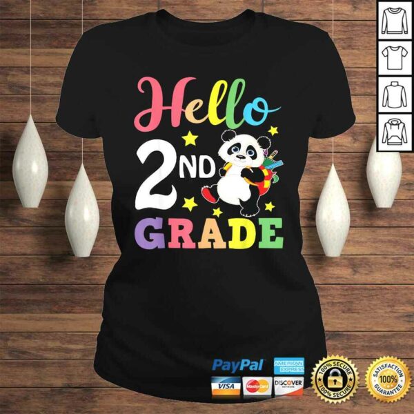 Hello 2nd Grade Cute Panda Back To School Student Shirt