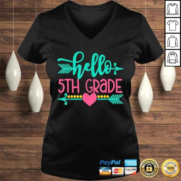 Hello 5th Grade Girls Back To School Gift Cute Heart Arrow TShirt