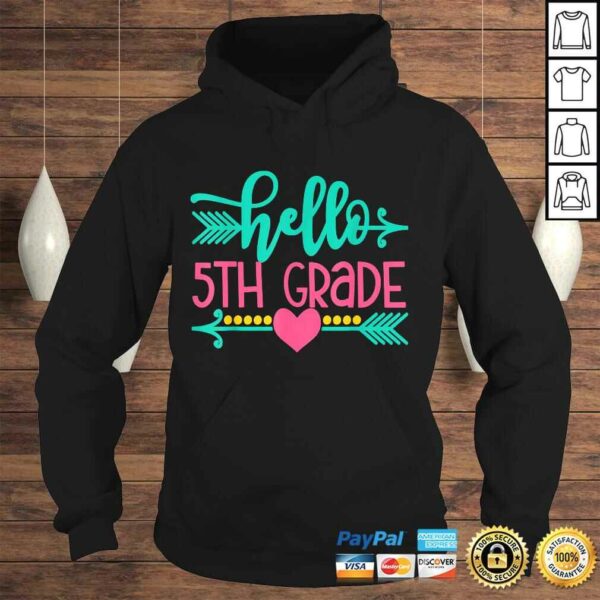 Hello 5th Grade Girls Back To School Gift Cute Heart Arrow TShirt