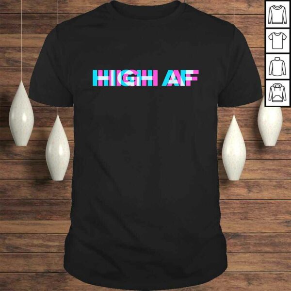 High AF Trippy & Cool Optical Illusion Text Design TShirt