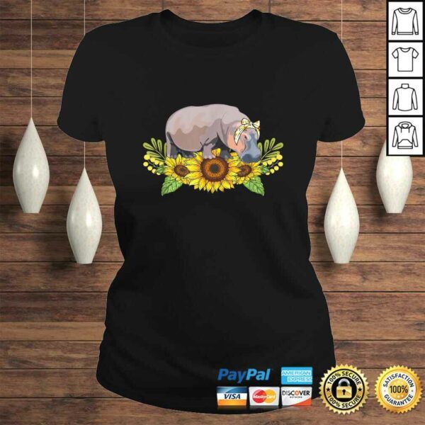 Hippo Sunflower Shirt Hippo Lover V-Neck T-Shirt