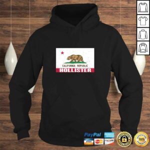 Hollister, California - Distressed CA Republic Flag V-Neck T-Shirt 3 Hollister California Distressed CA Republic Flag V Neck T Shirt 4