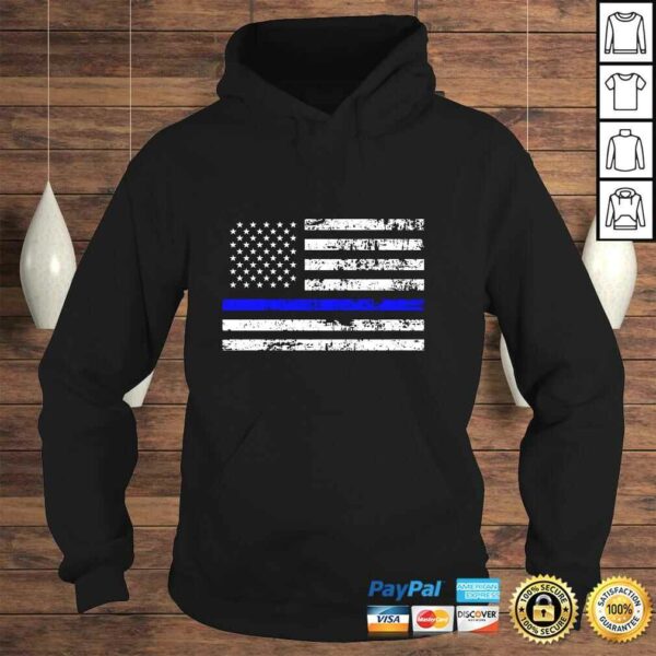 Hoodie SweaShirt Blue Line American Flag Support Police