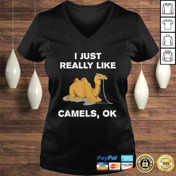 I Just Really Like Camels OK Funny Camel V-Neck T-Shirt