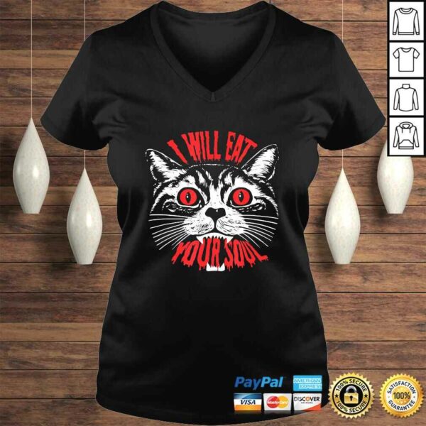 I Will Eat Your Soul Satanic Cat Spooky Gift for Halloween T-shirt