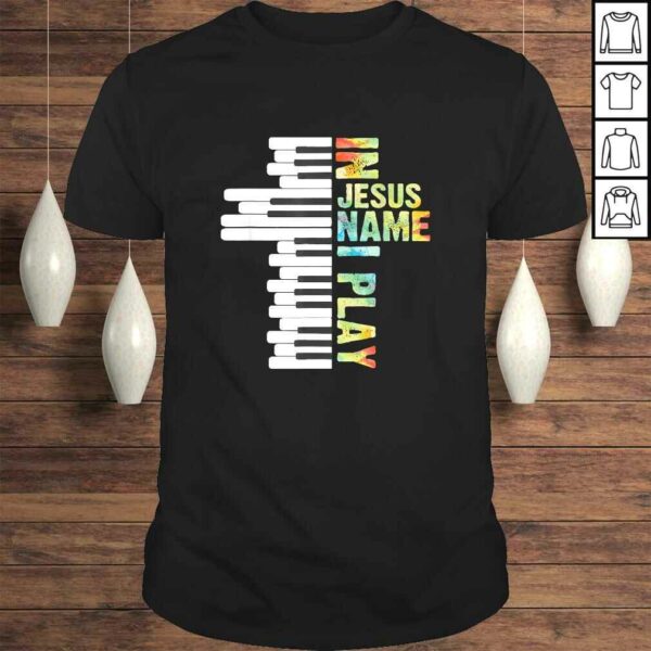 In Jesus Name I Play Piano Christian Music Vintage TShirt