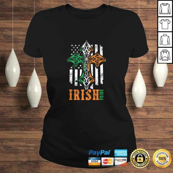 Irish American Flag Celtic cross V-Neck T-Shirt