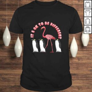Its Ok To Be Different Funny Sayings Flamingo Penguin T-shirt Its Ok To Be Different Funny Sayings Flamingo Penguin T-shirt
