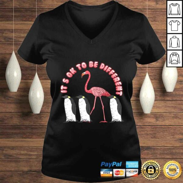 Its Ok To Be Different Funny Sayings Flamingo Penguin T-shirt