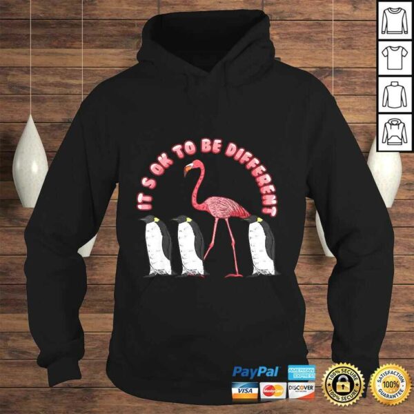 Its Ok To Be Different Funny Sayings Flamingo Penguin T-shirt