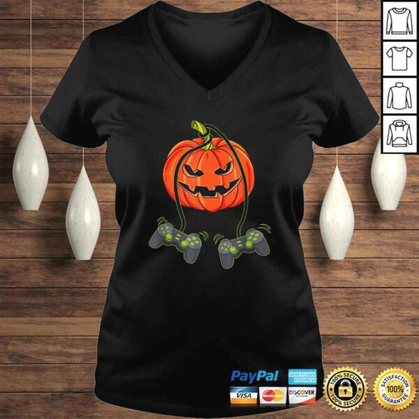 Jack O Lantern Video Gamer Controllers Halloween Boys Kids Gift TShirt