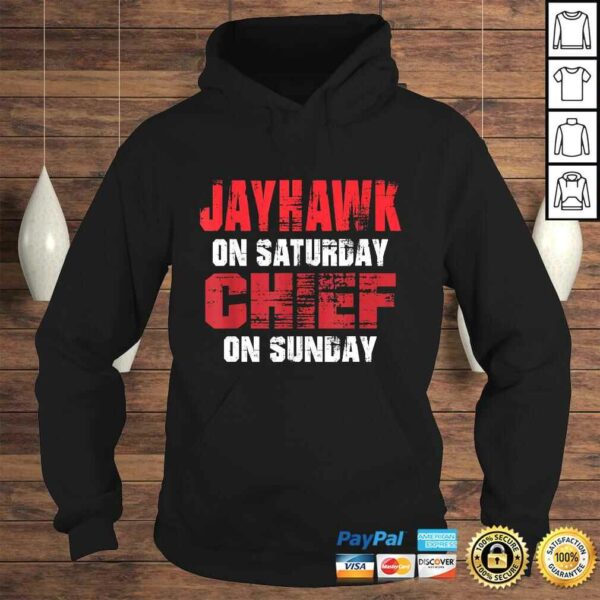 Jayhawk on Saturday Chief on Sunday Funny Gift Kansas City Gift TShirt