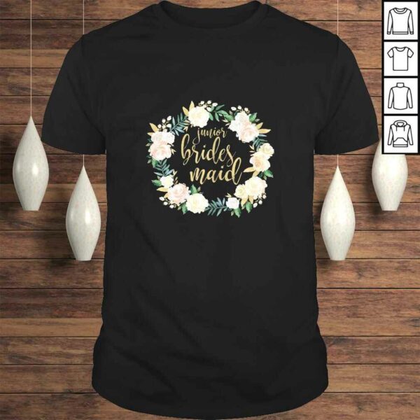 Junior Bridesmaid Blush Floral Wreath TShirt Gift