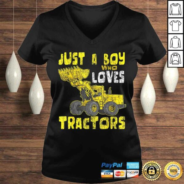 Just A Boy Who Loves Tractors Construction Kid Birthday T-shirt