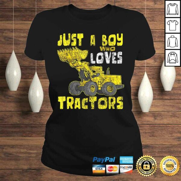 Just A Boy Who Loves Tractors Construction Kid Birthday T-shirt