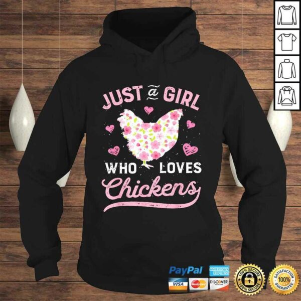 Just a Girl Who Loves Chickens Shirt Chicken Flowers Farm Tee Shirt