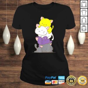 Kawaii Cat Pile Shirt LGBTQ Non Binary Pride Flag Kittens 3