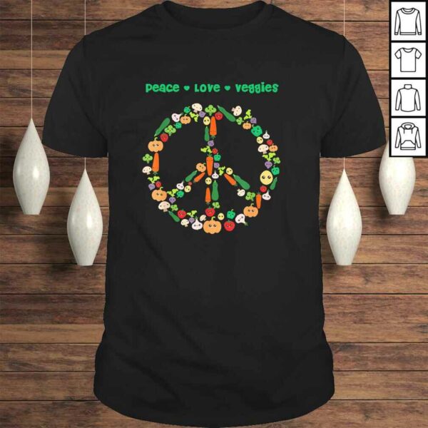 Kawaii Vegetables Peace Sign Funny Gift for Vegetarian Vegan Tee Shirt