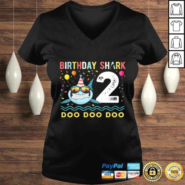 Kids 2 Year Old Birthday Shark Boys and Girls TShirt Gift