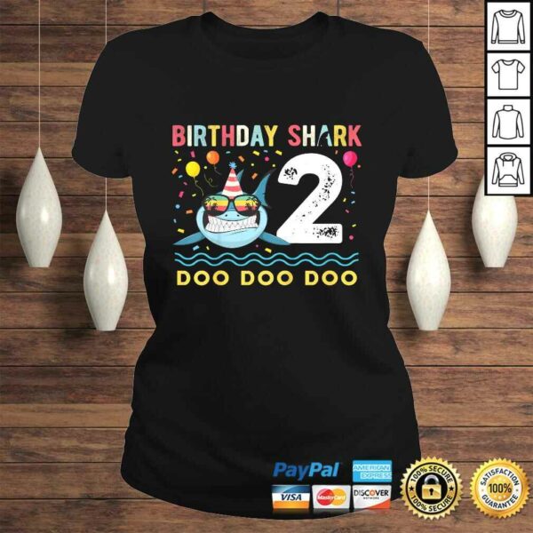 Kids 2 Year Old Birthday Shark Boys and Girls TShirt Gift