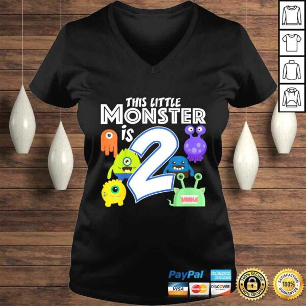 Kids 2 Year Old Monster Birthday Party Alien Monsters 2nd Shirt