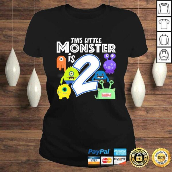 Kids 2 Year Old Monster Birthday Party Alien Monsters 2nd Shirt