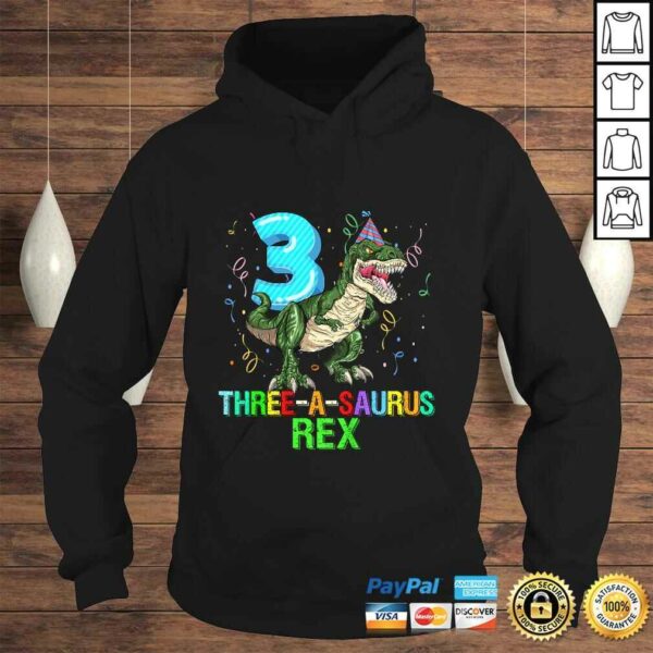 Kids 3 Year Old Boy 3rd Birthday Dinosaur Gift Threeasaurus Shirt