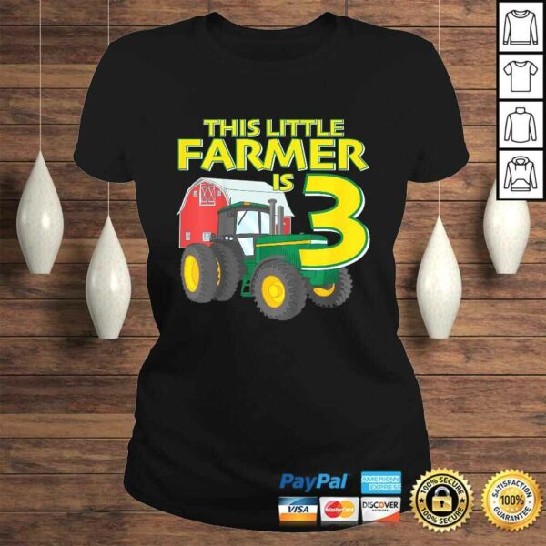 Kids 3 Year Old Green Farm Tractor Birthday Party Farmer 3rd T-shirt