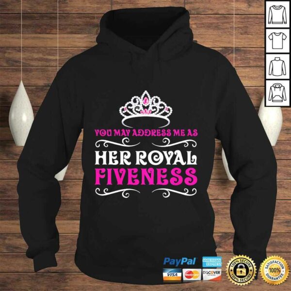 Kids 5 Year Old Princess Birthday Party Royal Fiveness 5th Tee Shirt