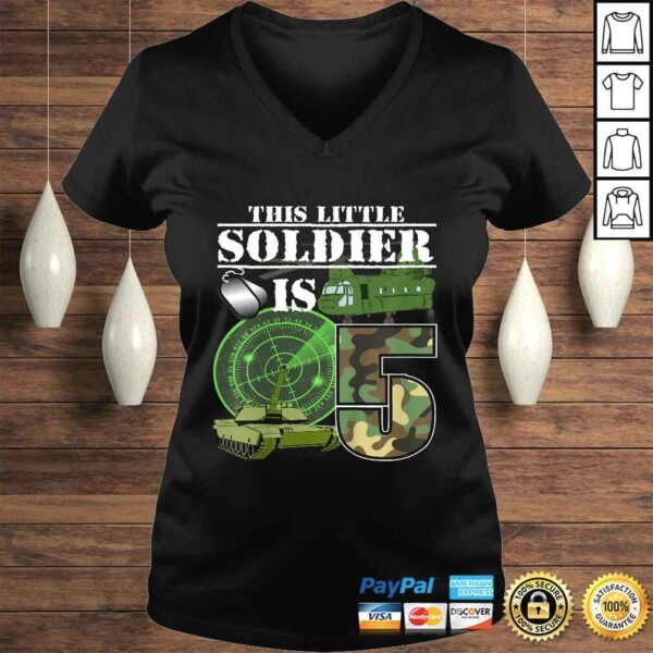 Kids 5 Year Old Soldier Birthday Shirt Military Camo 5th Gift