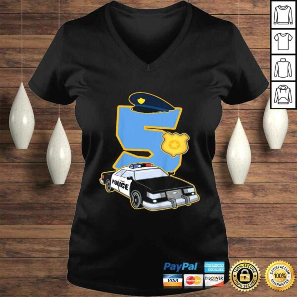 Kids 5th Birthday Police Shirt 5 Years Old Officer Car Costume Gift TShirt