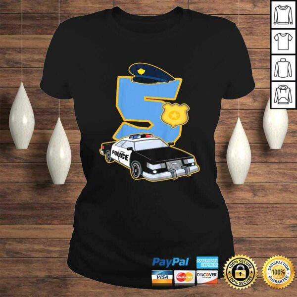 Kids 5th Birthday Police Shirt 5 Years Old Officer Car Costume Gift TShirt