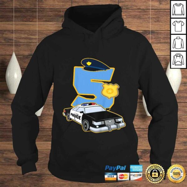 Kids 5th Birthday Police Shirt 5 Years Old Officer Car Costume Gift TShirt