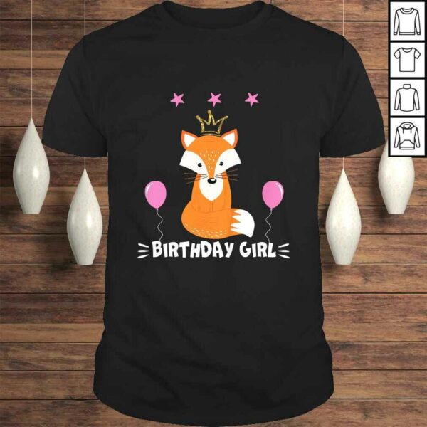 Kids Birthday Girl Party Animal shirt Cool Cute Fox Shirt