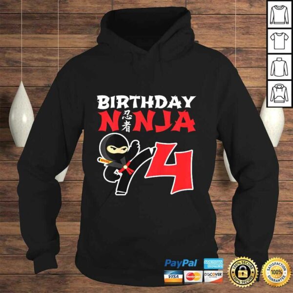 Kids Birthday Ninja Shirt  4 Year Old Ninja Birthday Party Theme