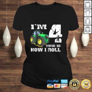 Kids I'm 4 Farm Barnyard Tractor 4th Birthday Party Shirt 2 Kids Im 4 Farm Barnyard Tractor 4th Birthday Party Shirt 3