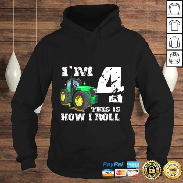 Kids I’m 4 Farm Barnyard Tractor 4th Birthday Party Shirt